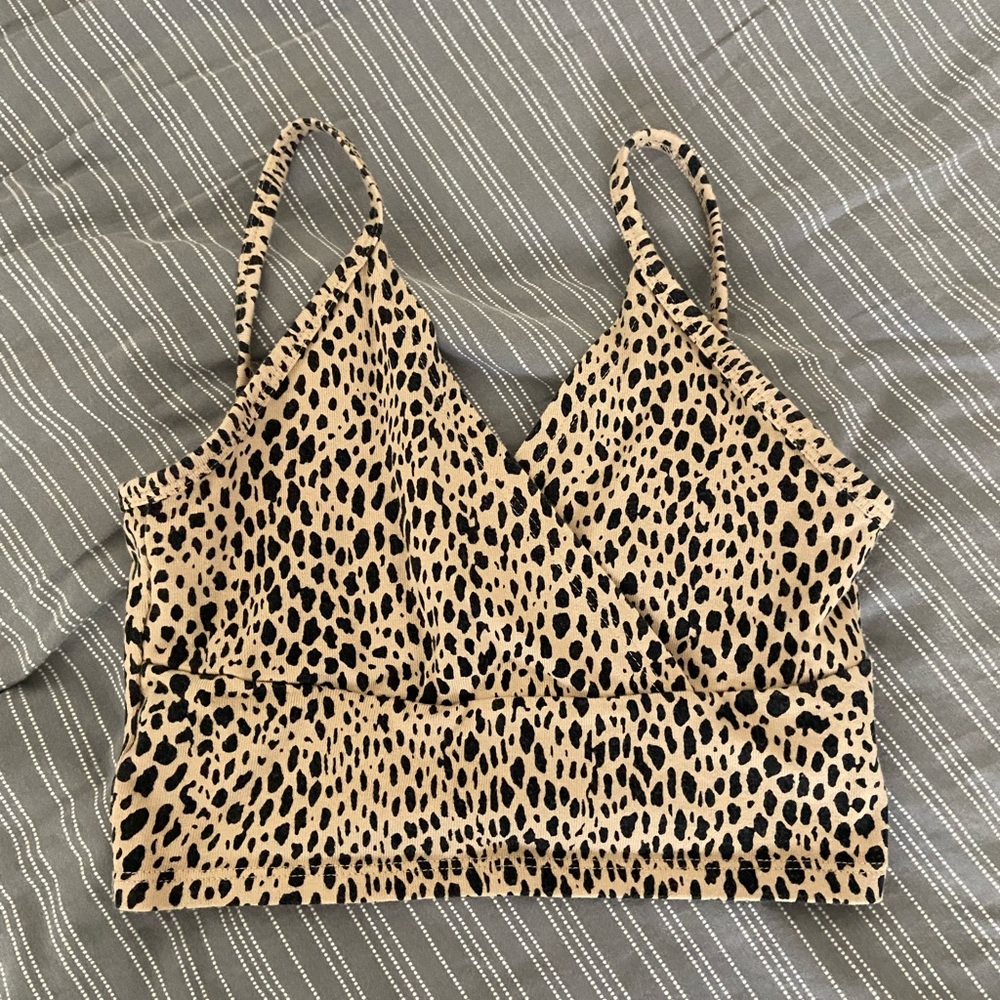 Leopard Print Spaghetti Strap Top
